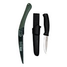 Set cuţit Mora Companion NEGRU si fierastrau Bahco pentru bushcraft/ camping/ vanatoare