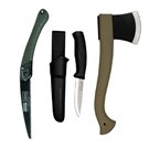 Set cuţit, fierastrau si topor pentru bushcraft/ camping/ vanatoare