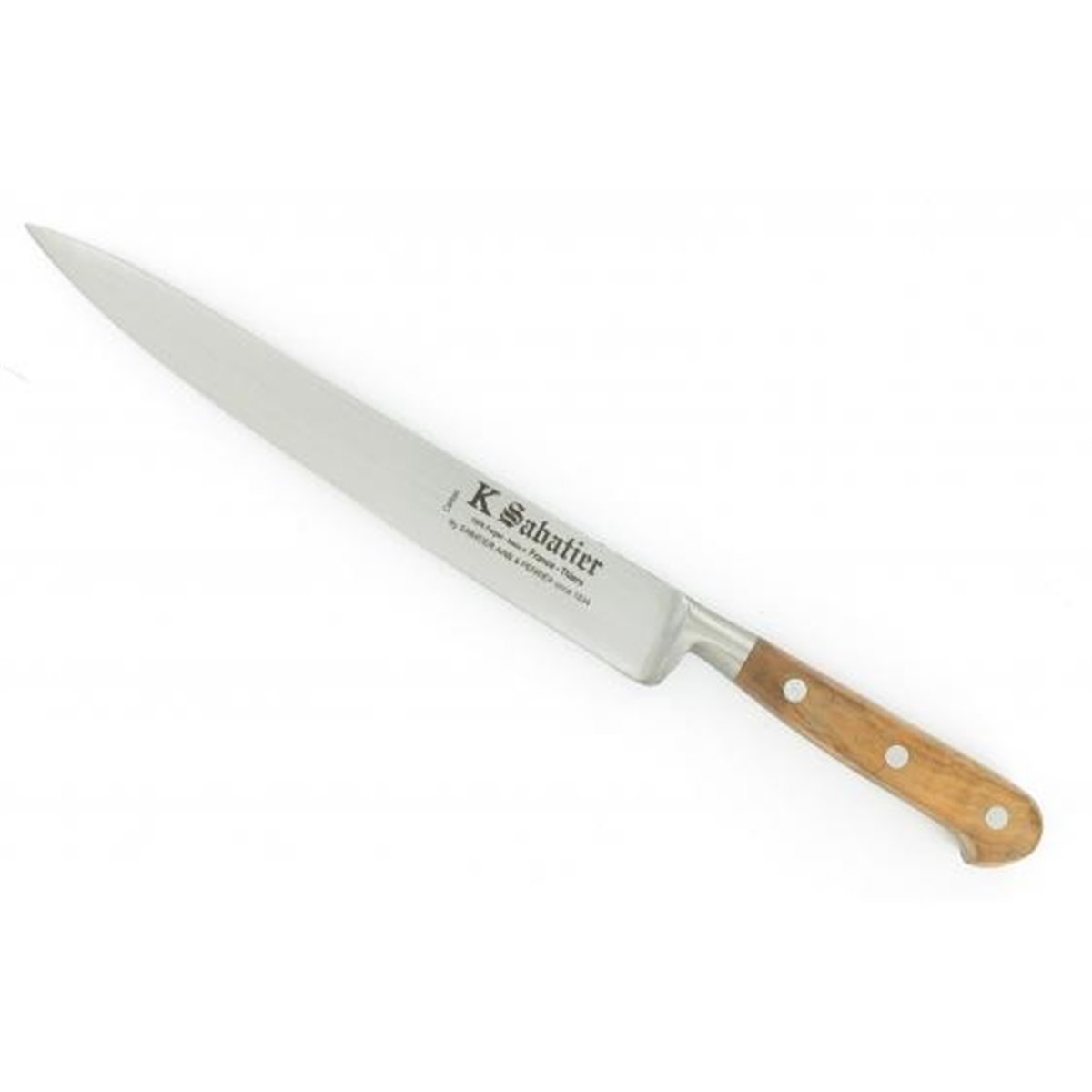 Cutit dezosare, lungime 13cm, maner din lemn de maslin, Sabatier Au Carbone - Olive.